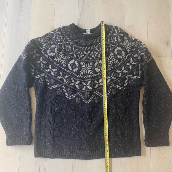 Vintage LL Bean Wool Ragg Cable Fair Isle Donegal Sweater size men’s Medium - Picture 4 of 8